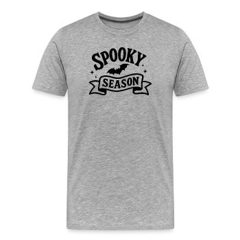 Spooky Season - Männer Premium Bio T-Shirt - Grau meliert - Vorne - Damien (186cm)