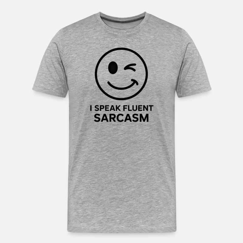 Expressive Winks und Sarcasm Design - Männer Premium Bio T-Shirt - Grau meliert