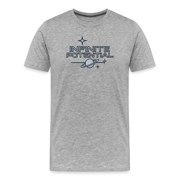 Infinite Potential - Men's Premium Organic T-Shirt - heather grey - Front - Damien (186cm)