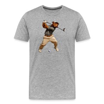 Pitbull Golfspieler - Männer Premium Bio T-Shirt - Grau meliert - Vorne - Damien (186cm)