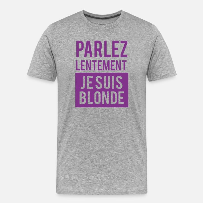 Message de foi en typographie moderne - T-shirt bio Premium Homme - gris chiné