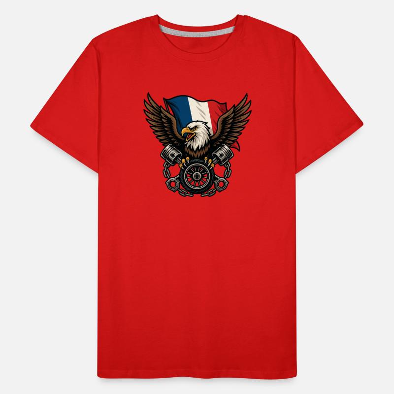 Französischer Adler mit Flagge Männer Premium Bio T-Shirt