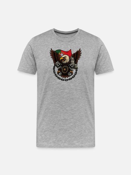 Eagle Rider – Wild Biker Spirit - Men's Premium Organic T-Shirt - heather grey