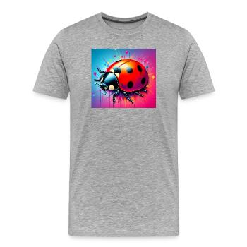coccinelle - T-shirt bio Premium Homme - gris chiné - Devant - Damien (186cm)