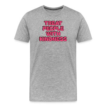 Traitez les gens avec gentillesse Conception de texte mignon - T-shirt bio Premium Homme - gris chiné - Devant - Damien (186cm)