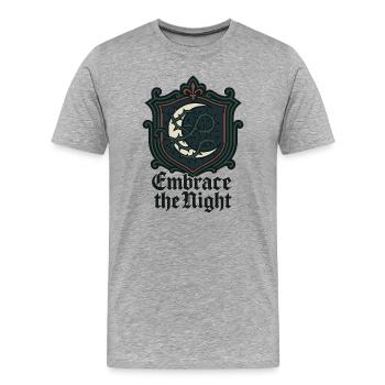 Embrace the Night – Dornenmond - Männer Premium Bio T-Shirt - Grau meliert - Vorne - Damien (186cm)