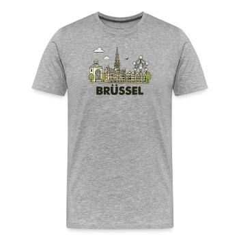 Brussels City - Men's Premium Organic T-Shirt - heather grey - Front - Damien (186cm)