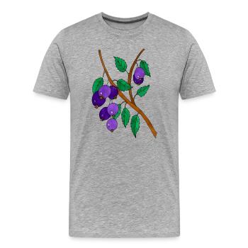 Prunes - T-shirt bio Premium Homme - gris chiné - Devant - Damien (186cm)