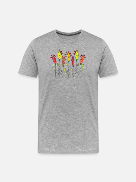 Fleur - T-shirt bio Premium Homme - gris chiné