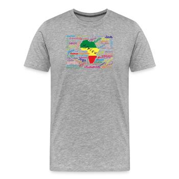 Farben des afrikanischen Kontinents - Männer Premium Bio T-Shirt - Grau meliert - Vorne - Damien (186cm)