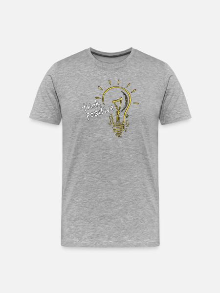 Think positive - Men's Premium Organic T-Shirt - heather grey