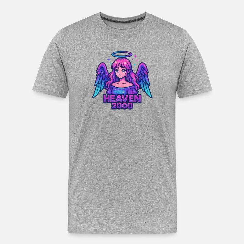 Himmlisches Engel-Design - Männer Premium Bio T-Shirt - Grau meliert