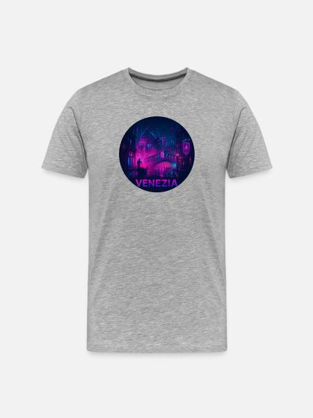 Venice Souvenir Cyberpunk - Men's Premium Organic T-Shirt - heather grey
