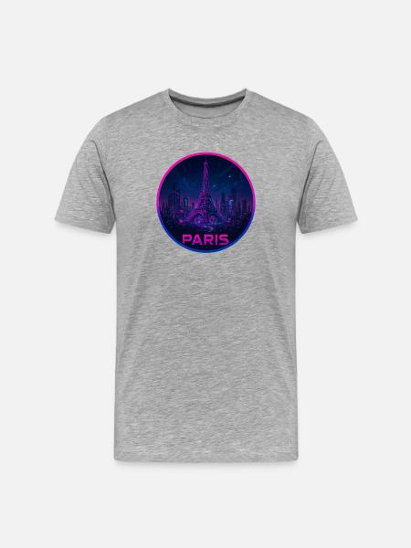 Paris Souvenir Cyberpunk - Men's Premium Organic T-Shirt - heather grey