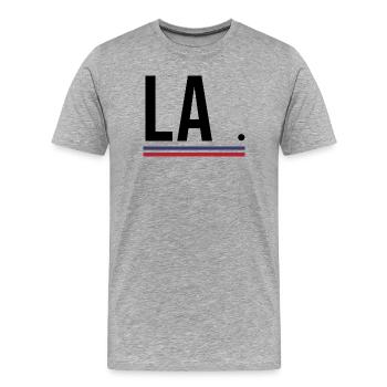 Los Angeles – West Coast Streetwear Shirt - Männer Premium Bio T-Shirt - Grau meliert - Vorne - Damien (186cm)