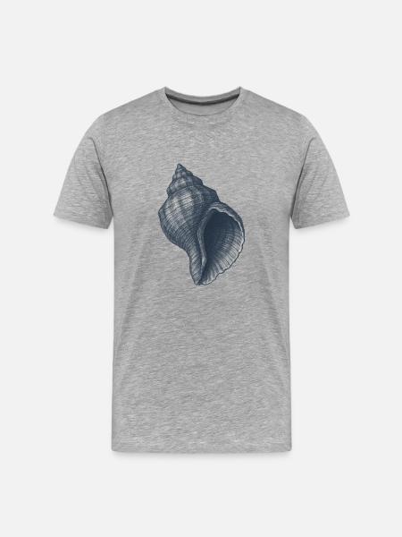 Elegant Nautical Shell Illustration - Men's Premium Organic T-Shirt - heather grey