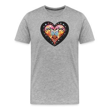 Herz_2 - T-shirt bio Premium Homme - gris chiné - Devant - Damien (186cm)