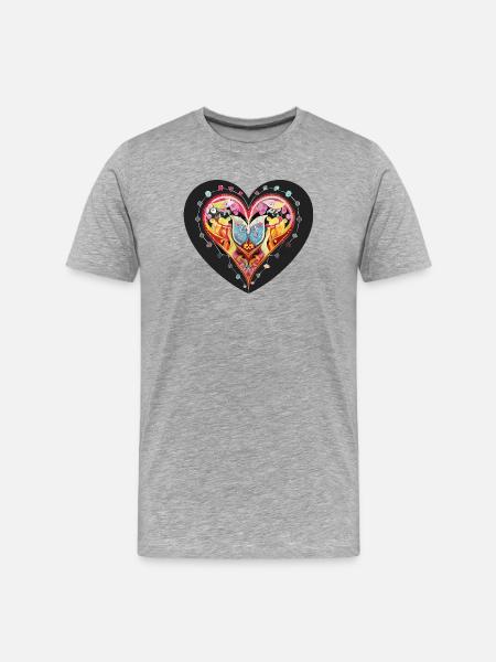 Herz_2 - Men's Premium Organic T-Shirt - heather grey