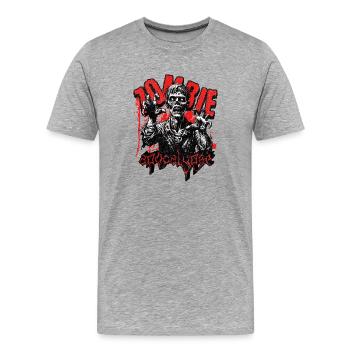 Horreur - Apocalypse zombie - T-shirt bio Premium Homme - gris chiné - Devant - Damien (186cm)