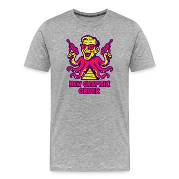 New Graphic Order Supermotiv - Männer Premium Bio T-Shirt - Grau meliert - Vorne - Damien (186cm)