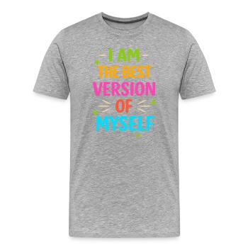 Selbstvertrauen Stärkung Grafik T-Shirt - Männer Premium Bio T-Shirt - Grau meliert - Vorne - Damien (186cm)