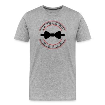 DESIGN STAG DO THE GROOM'S TEAM - Men's Premium Organic T-Shirt - heather grey - Front - Damien (186cm)
