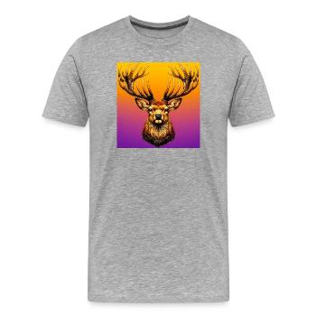 Deer - Men's Premium Organic T-Shirt - heather grey - Front - Damien (186cm)