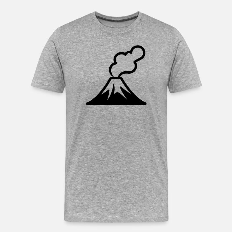 Vulkan - Männer Premium Bio T-Shirt - Grau meliert