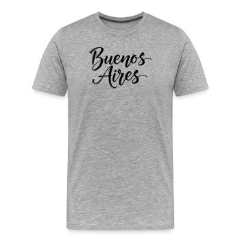 Buenos Aires - T-shirt bio Premium Homme - gris chiné - Devant - Damien (186cm)