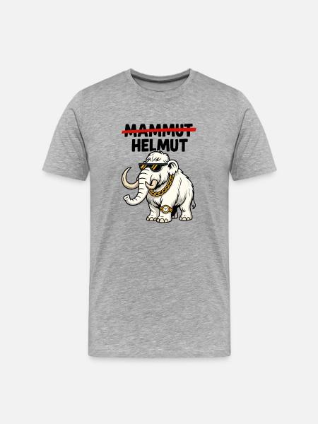 Helmut das Mammut - Männer Premium Bio T-Shirt - Grau meliert