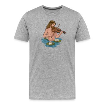 Näcken - Männer Premium Bio T-Shirt - Grau meliert - Vorne - Damien (186cm)
