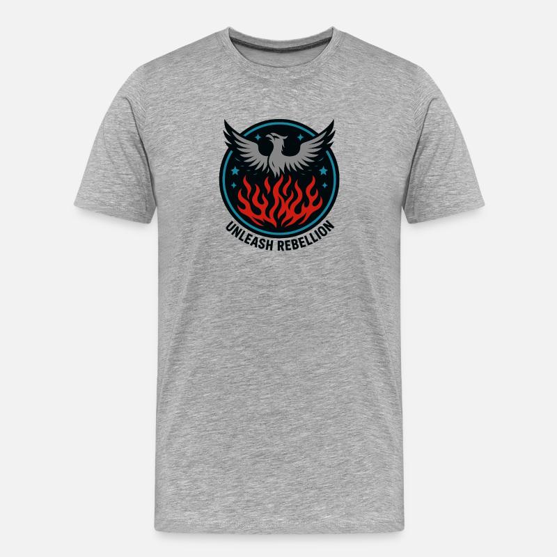 Unleash Rebellion – Phönix Emblem - Männer Premium Bio T-Shirt - Grau meliert