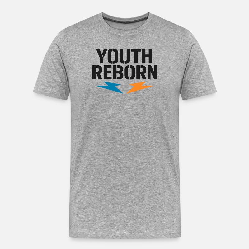 Youth Reborn – Blitz-Statement - Männer Premium Bio T-Shirt - Grau meliert