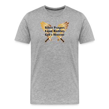 Divine Warrior Wings  - Men's Premium Organic T-Shirt - heather grey - Front - Damien (186cm)