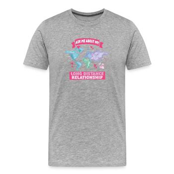 Long-distance relationship - Men's Premium Organic T-Shirt - heather grey - Front - Damien (186cm)