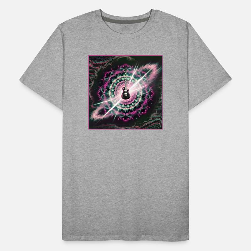 Neon Cosmic Guitar Explosion Männer Premium Bio T-Shirt