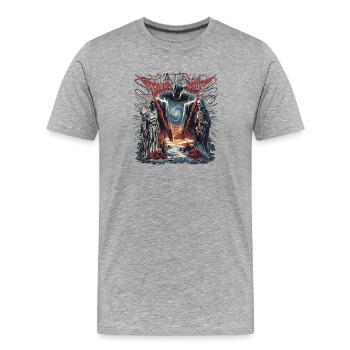 Dark Fantasy Necromancer Illustration - Men's Premium Organic T-Shirt - heather grey - Front - Damien (186cm)