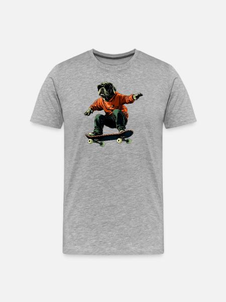 Dog Skateboard - Men's Premium Organic T-Shirt - heather grey