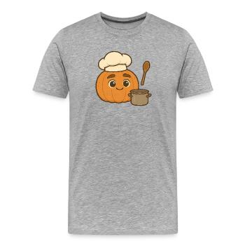 Freddie Pumpkin 3 - Men's Premium Organic T-Shirt - heather grey - Front - Damien (186cm)