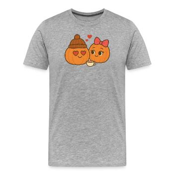Freddie Pumpkin 6 - Men's Premium Organic T-Shirt - heather grey - Front - Damien (186cm)