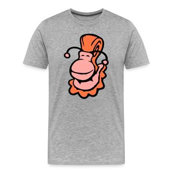 snail shell snail slug smiles sweetly - Men's Premium Organic T-Shirt - heather grey - Front - Damien (186cm)
