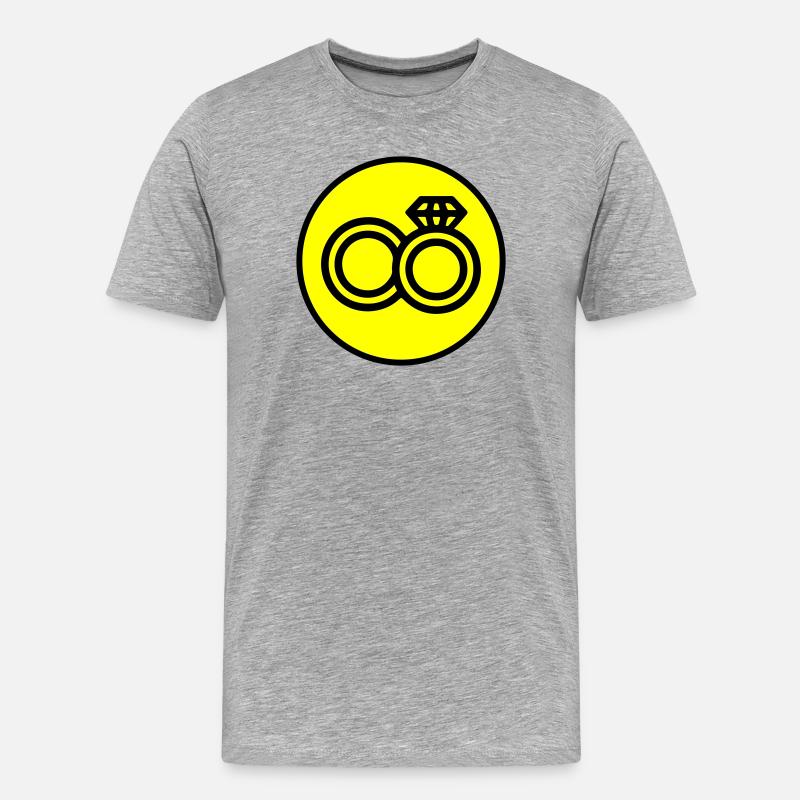 Eheringe Hochzeit Symbol - Männer Premium Bio T-Shirt - Grau meliert