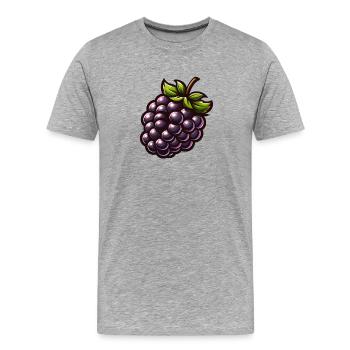 Mûre Stylisé Vibrant pour Accents Naturels - T-shirt bio Premium Homme - gris chiné - Devant - Damien (186cm)