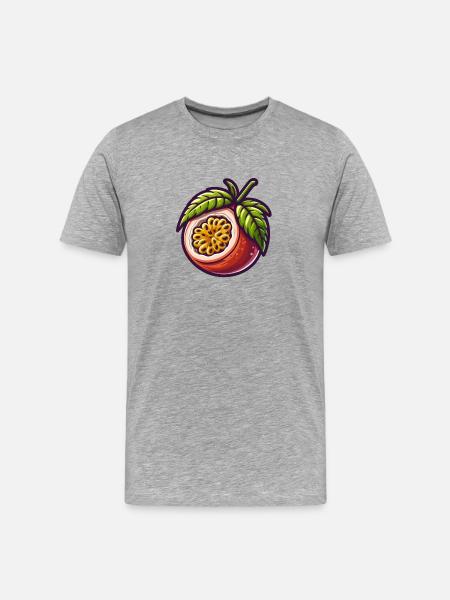 Passion fruit illustré éclatant - T-shirt bio Premium Homme - gris chiné