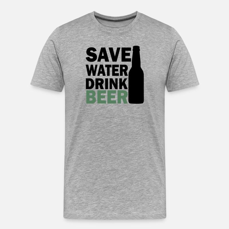 Hopfen und Gerste Bier Illustration - Männer Premium Bio T-Shirt - Grau meliert