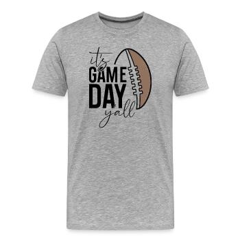 Es ist Spieltag, y'all design - Männer Premium Bio T-Shirt - Grau meliert - Vorne - Damien (186cm)