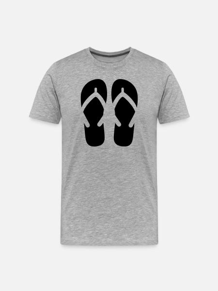 Flip flops - Men's Premium Organic T-Shirt - heather grey