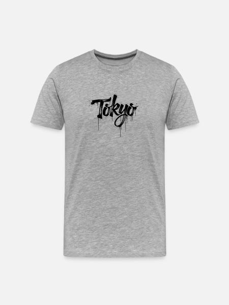 Graffiti-inspired T-shirt lettering - Men's Premium Organic T-Shirt - heather grey