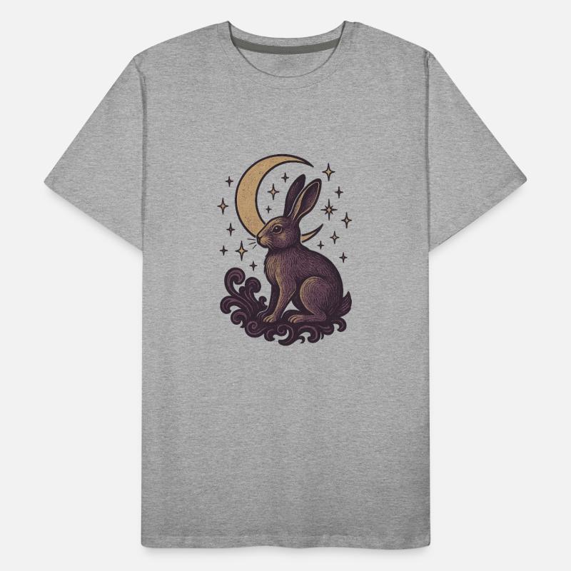 Celestial Hare Mystical Illustration Men's Premium Organic T-Shirt