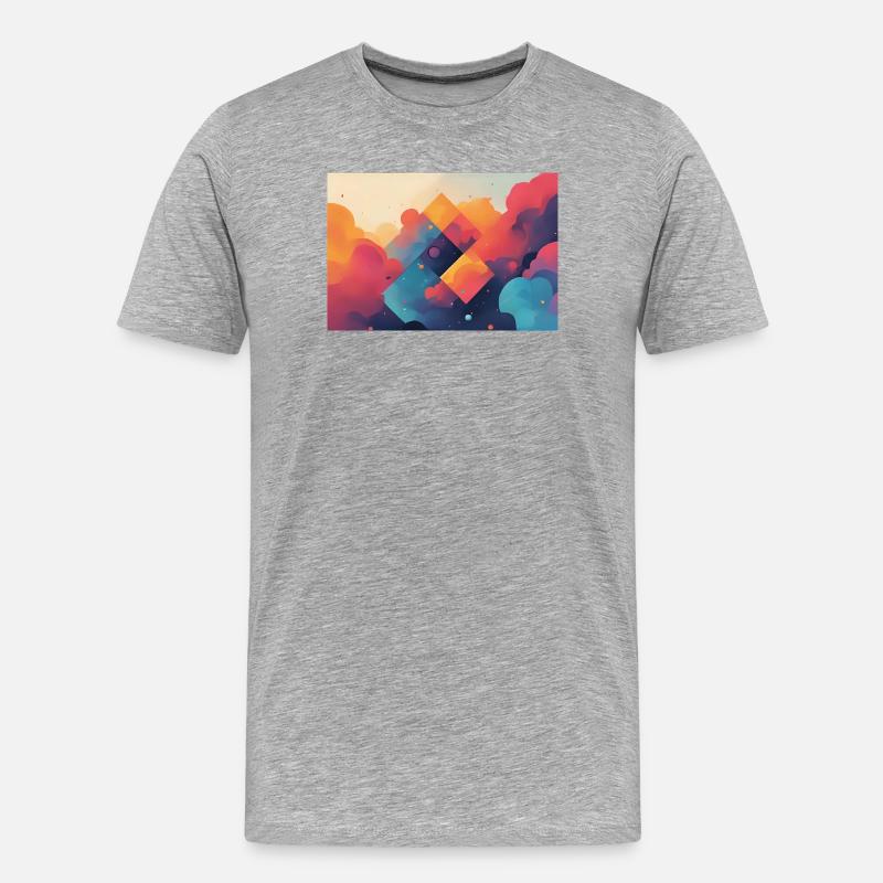 Abstrakte Formen von farbigen Wolken - Männer Premium Bio T-Shirt - Grau meliert